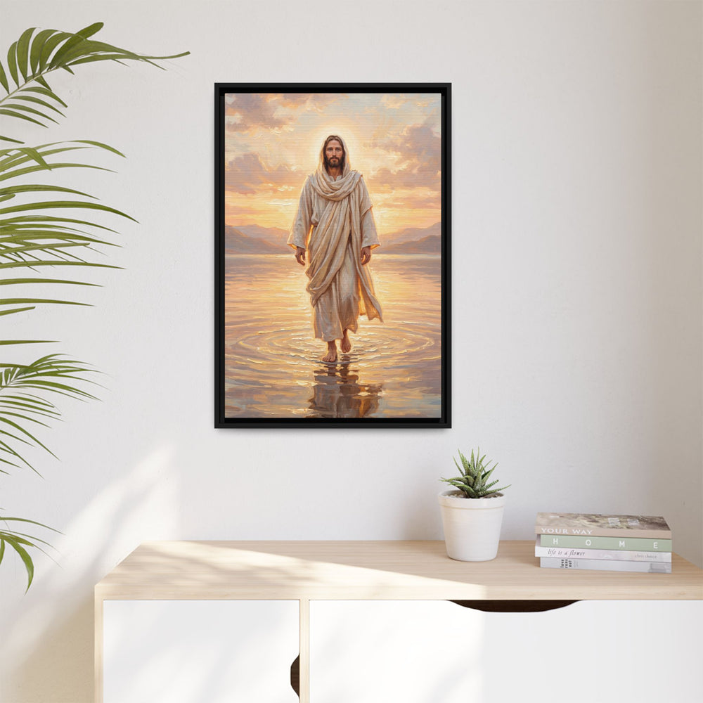 By the Shore at Dawn – Framed Canvas