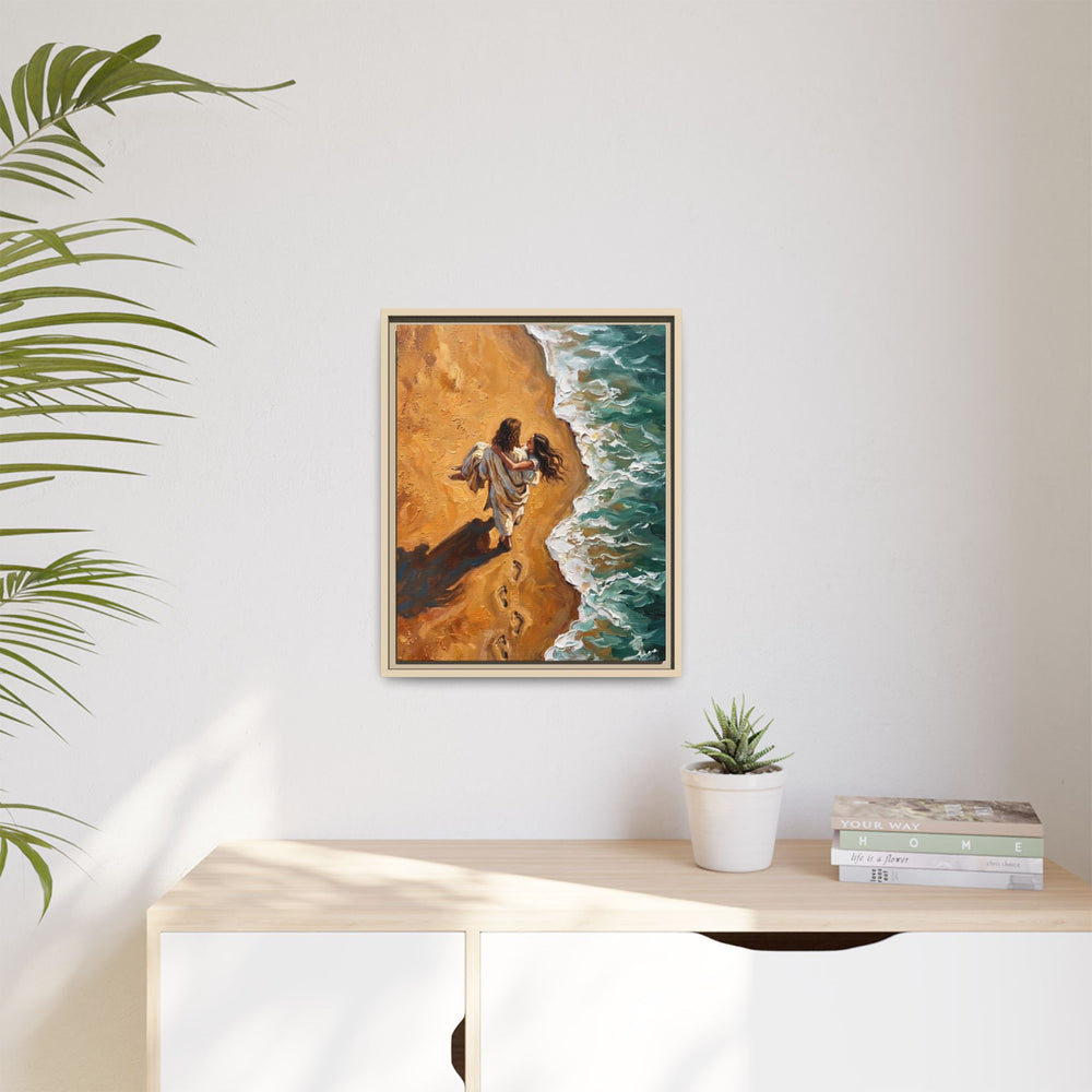 Carried in His Arms – Framed Canvas