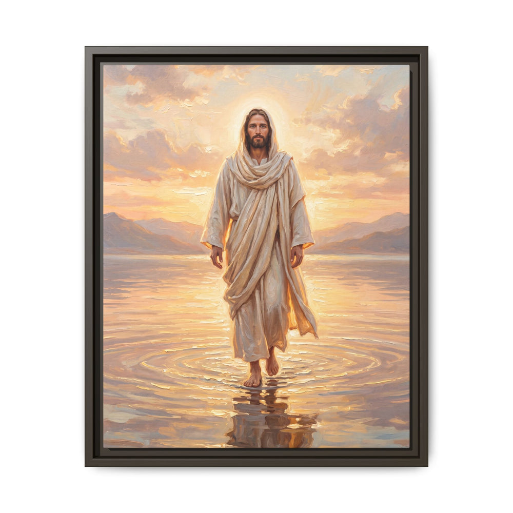 By the Shore at Dawn – Framed Canvas