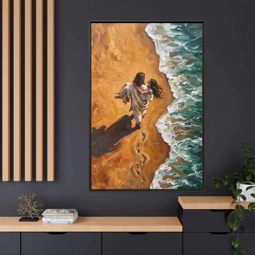 Carried in His Arms – Framed Canvas
