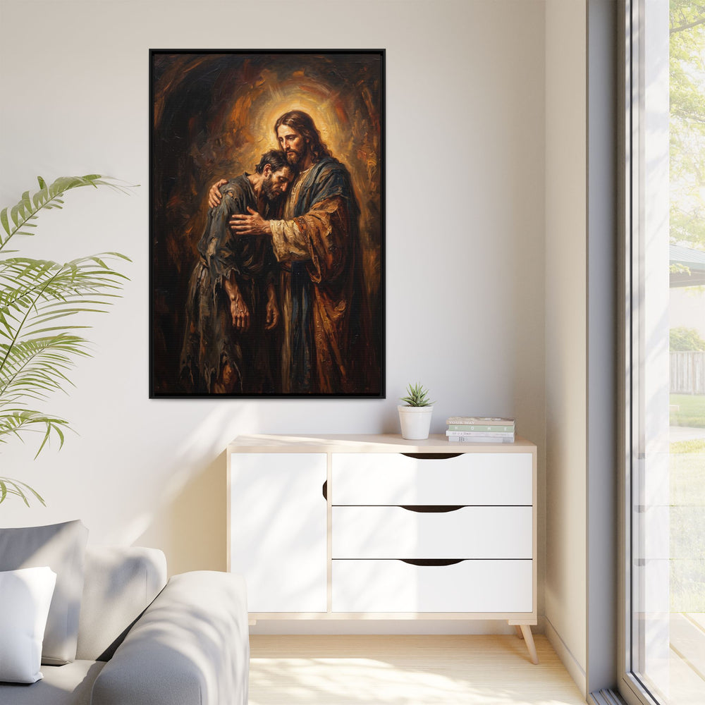 The Embrace of Christ – Framed Canvas