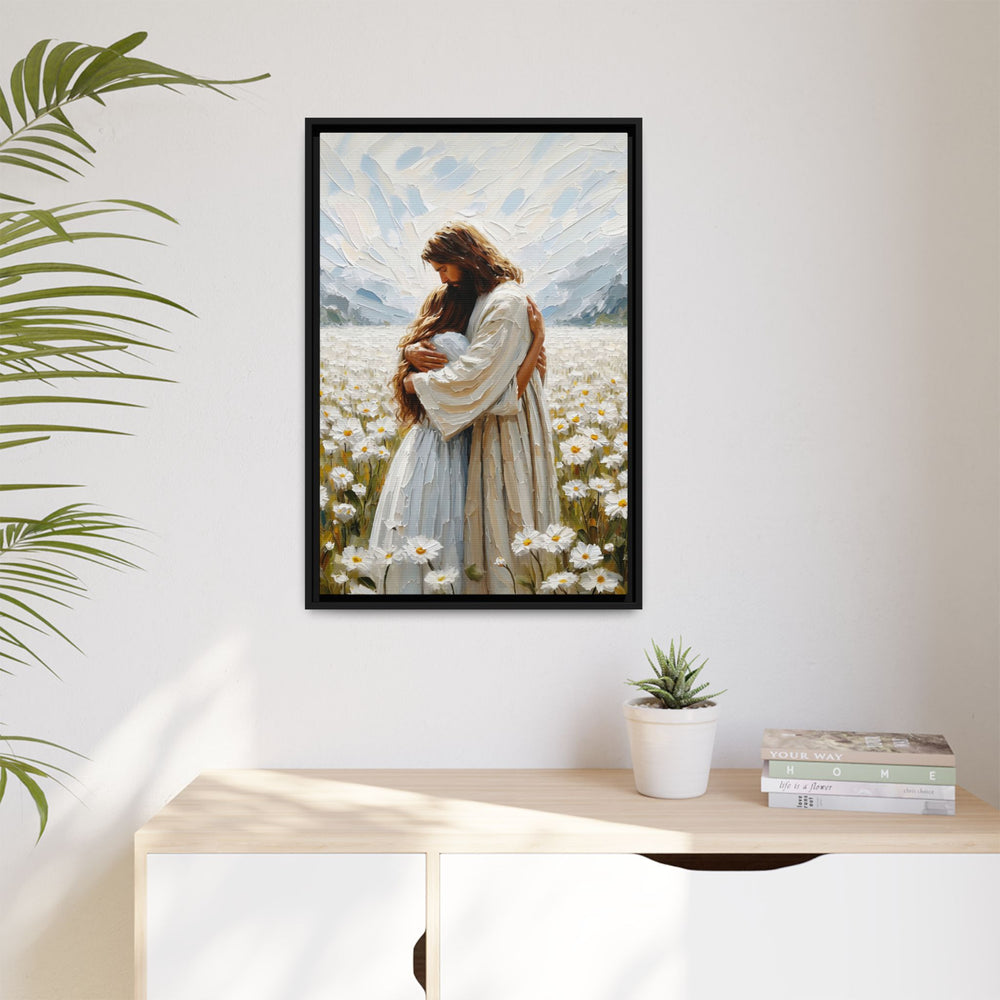 Held by Jesus – Framed Canvas