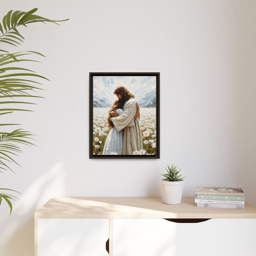Held by Jesus – Framed Canvas