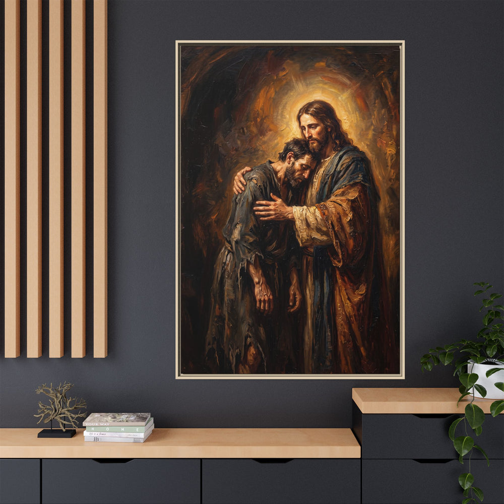 The Embrace of Christ – Framed Canvas