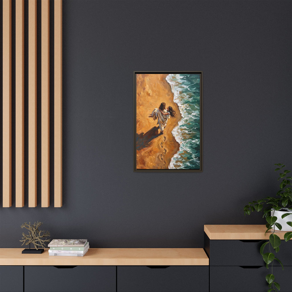 Carried in His Arms – Framed Canvas