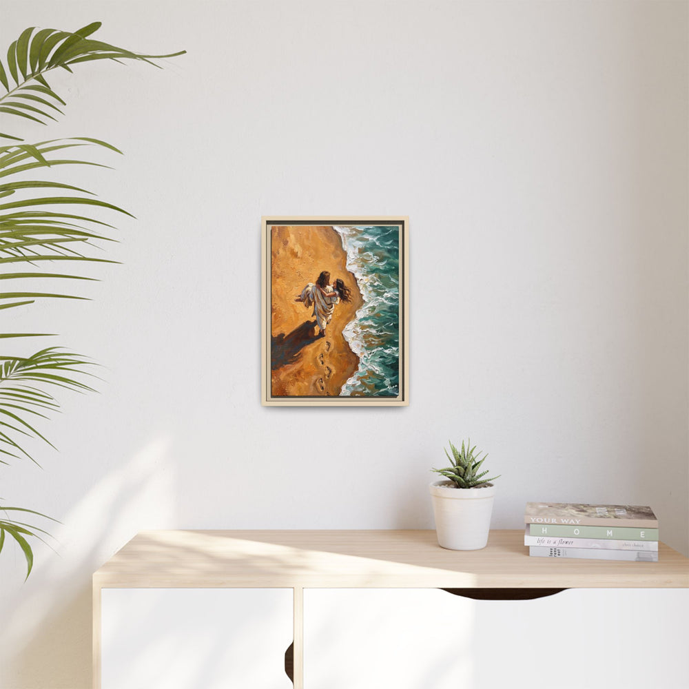 Carried in His Arms – Framed Canvas
