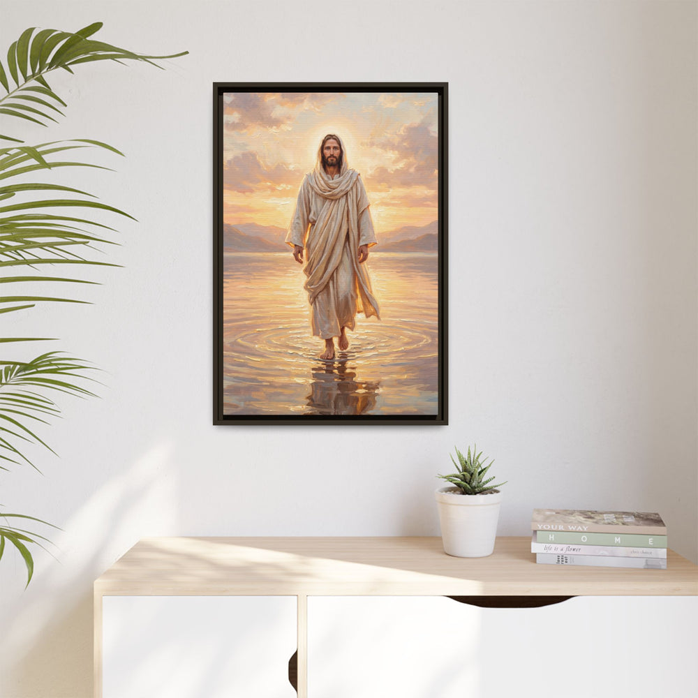 By the Shore at Dawn – Framed Canvas