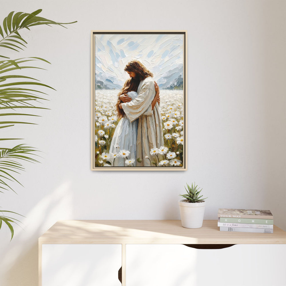 Held by Jesus – Framed Canvas