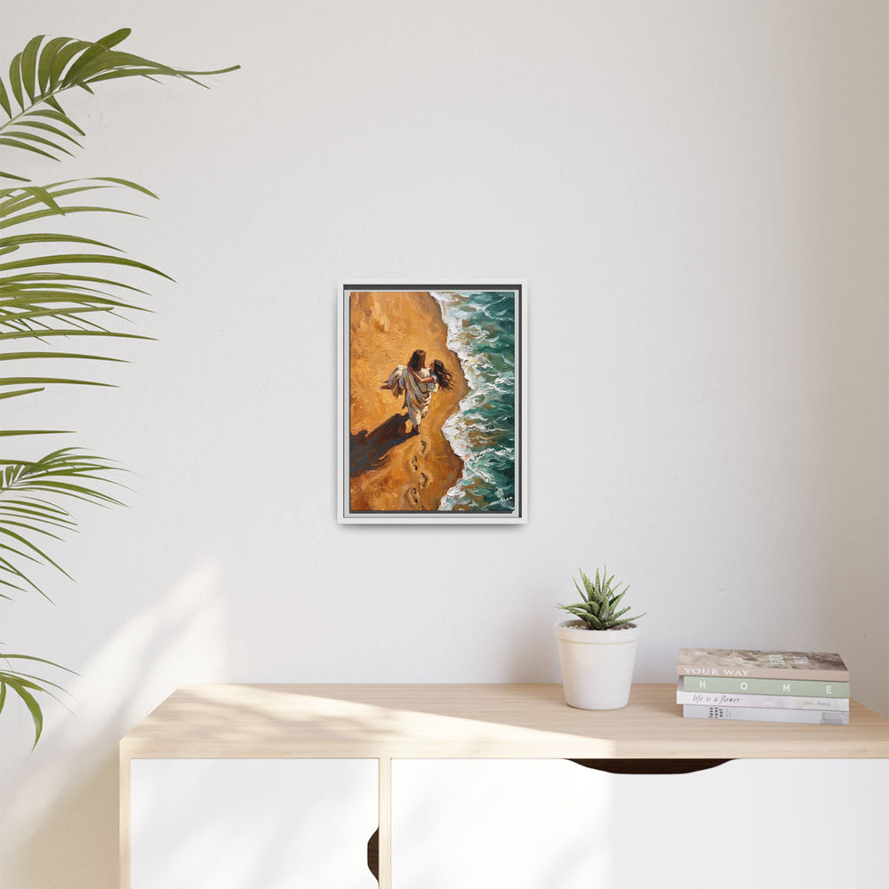Carried in His Arms – Framed Canvas