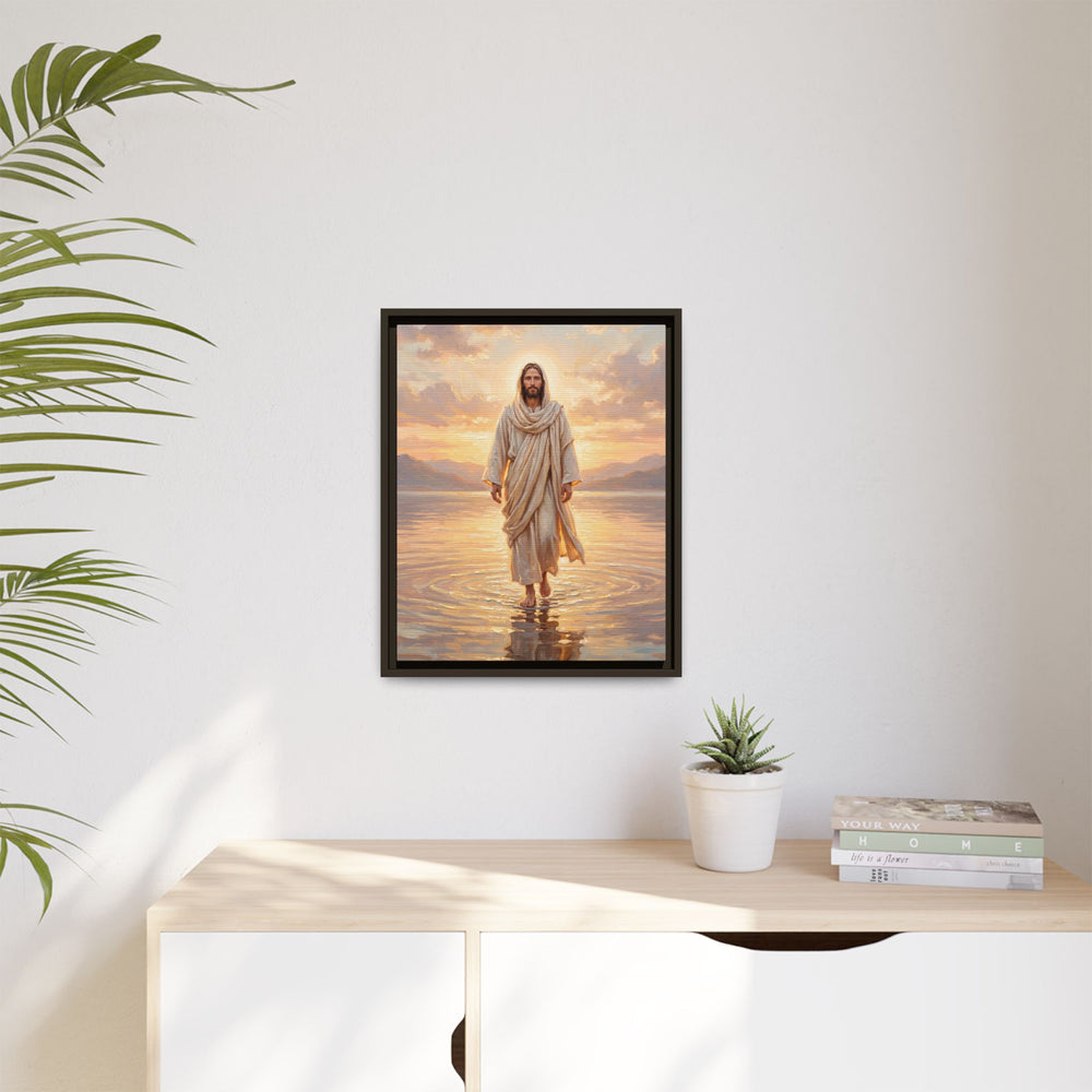 By the Shore at Dawn – Framed Canvas