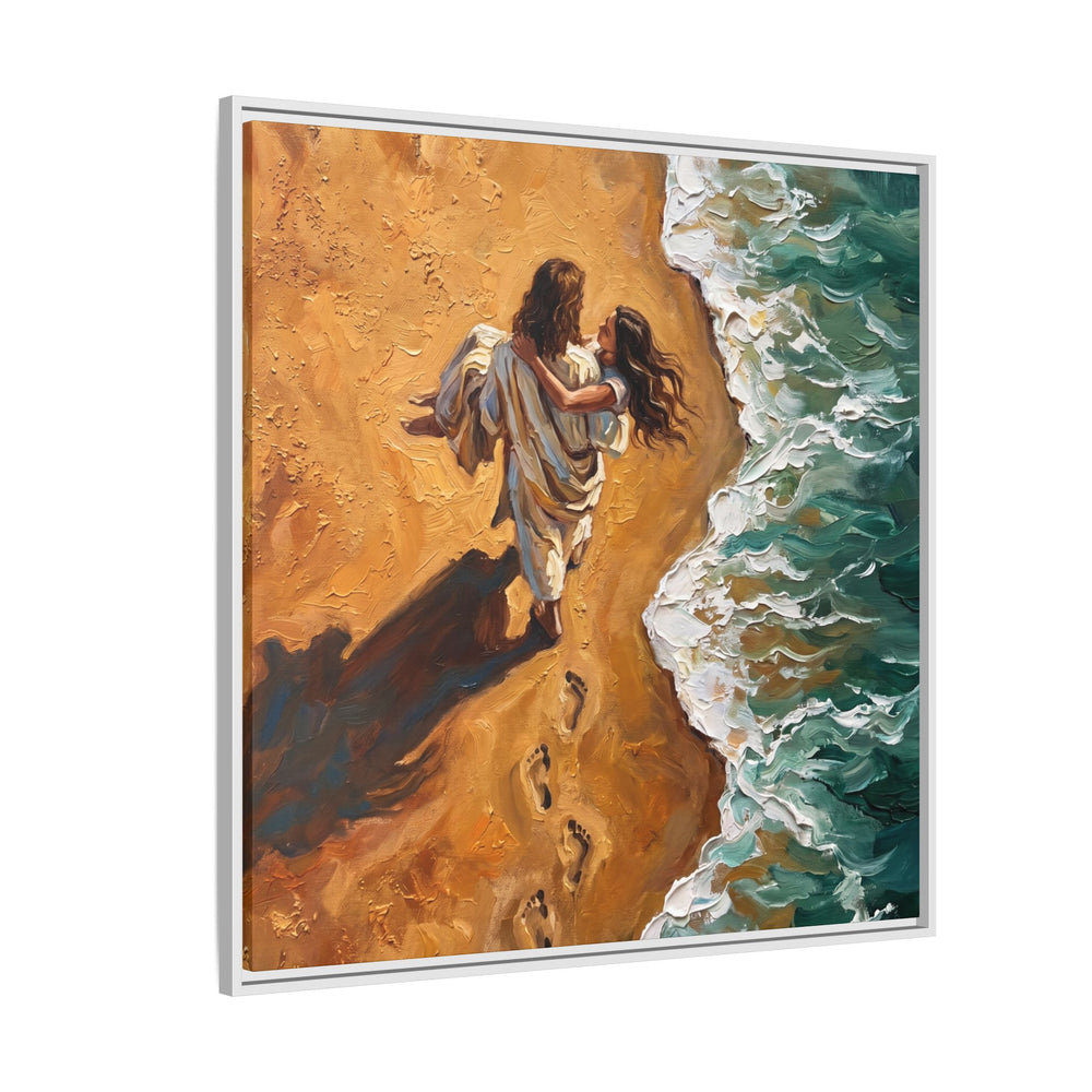 Carried in His Arms – Framed Canvas