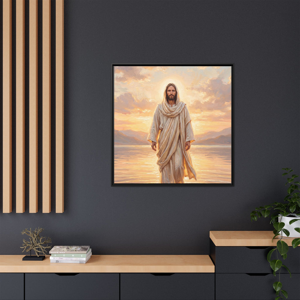 By the Shore at Dawn – Framed Canvas