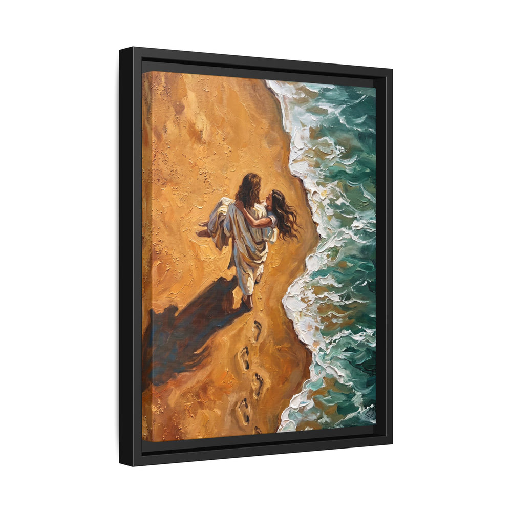 Carried in His Arms – Framed Canvas
