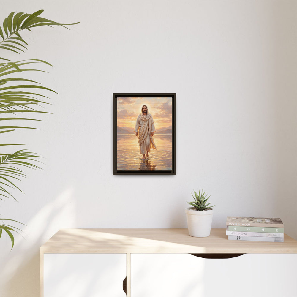 By the Shore at Dawn – Framed Canvas