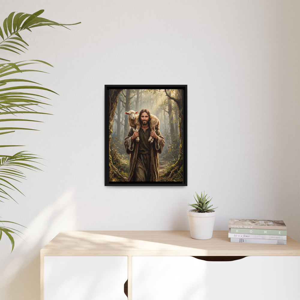 Jesus and the Child – Framed Canvas