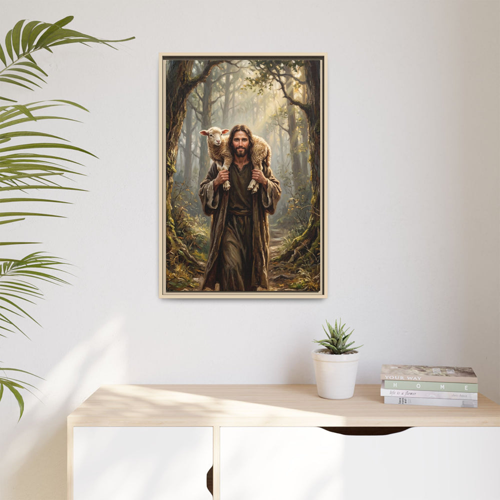 Jesus and the Child – Framed Canvas