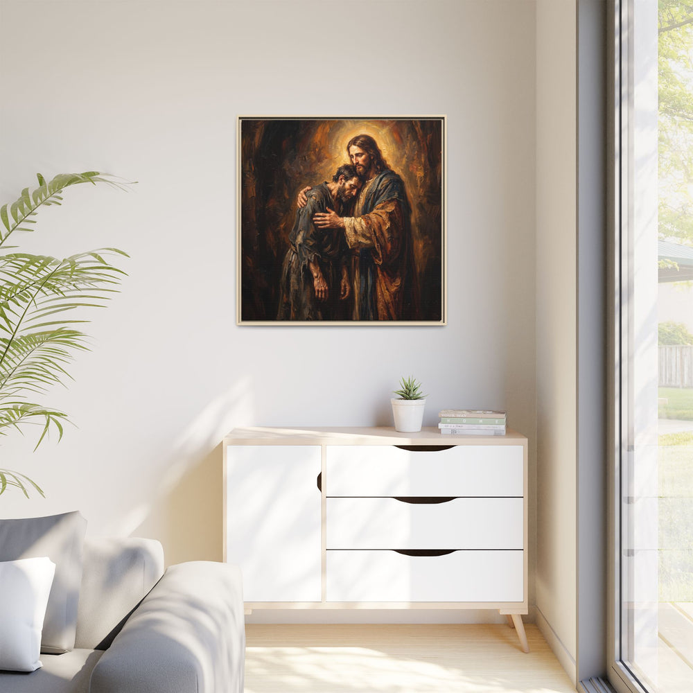 The Embrace of Christ – Framed Canvas