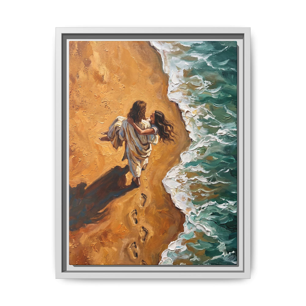 Carried in His Arms – Framed Canvas