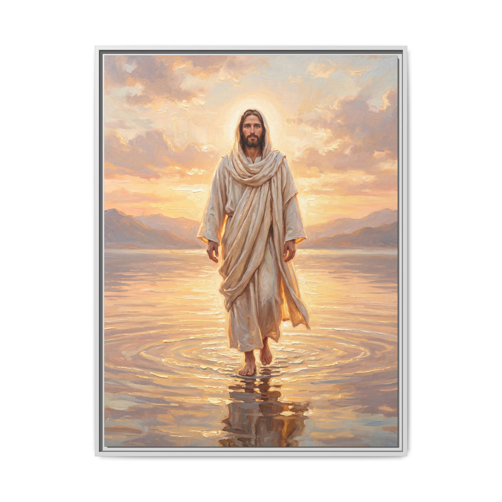 By the Shore at Dawn – Framed Canvas