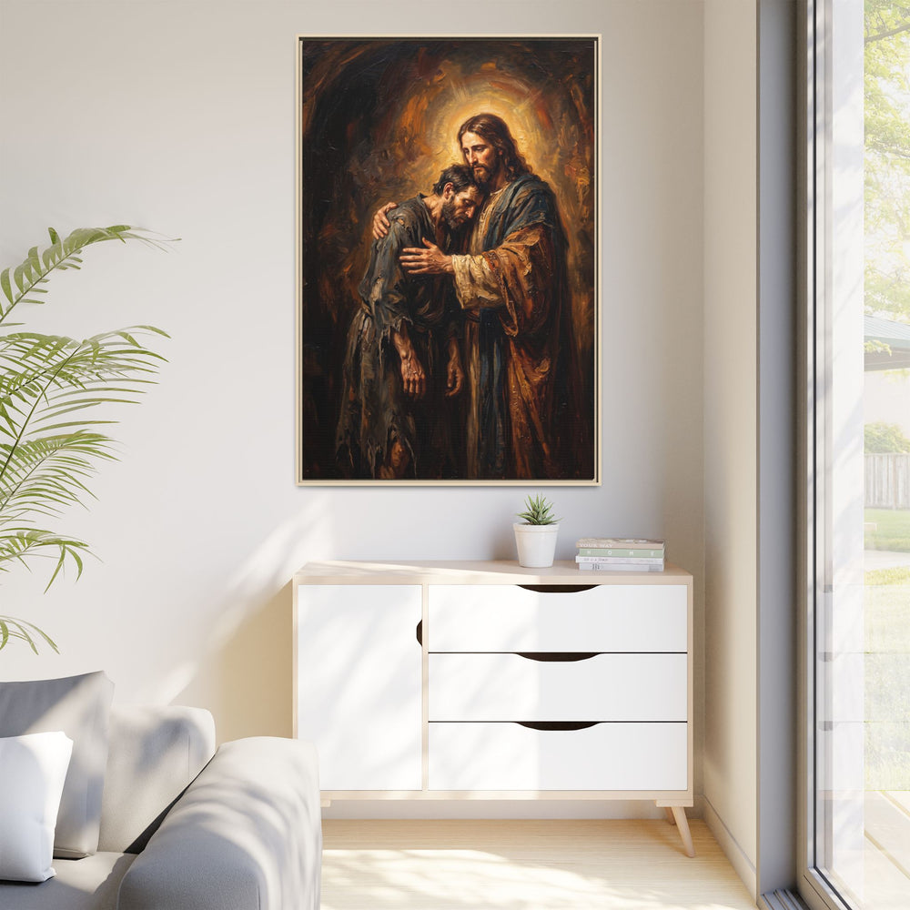 The Embrace of Christ – Framed Canvas