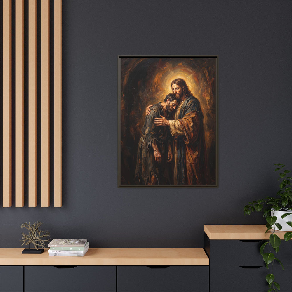 The Embrace of Christ – Framed Canvas
