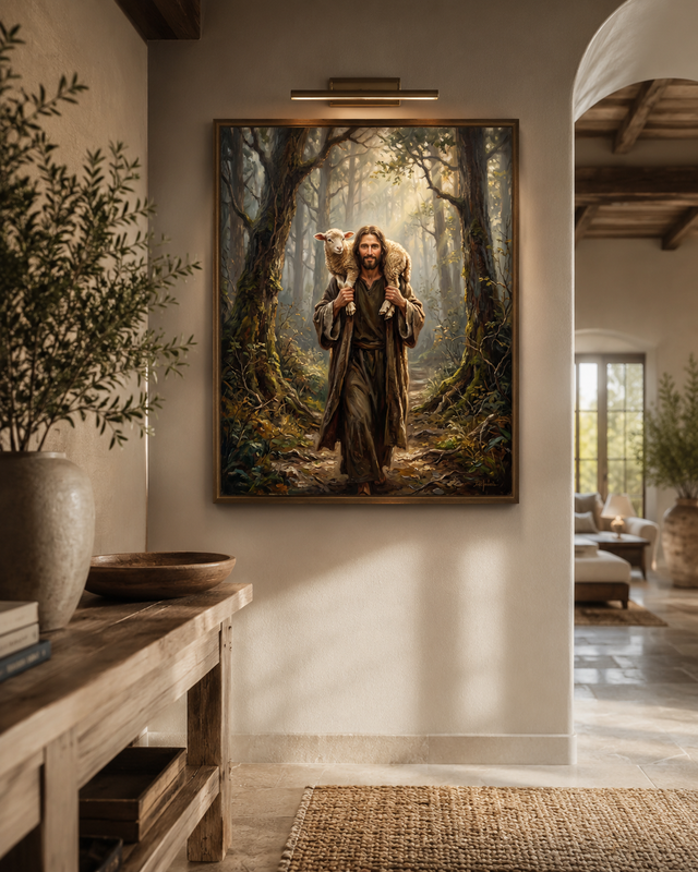 Jesus and the Child – Framed Canvas