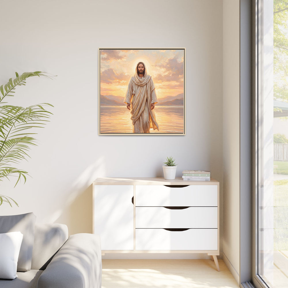 By the Shore at Dawn – Framed Canvas