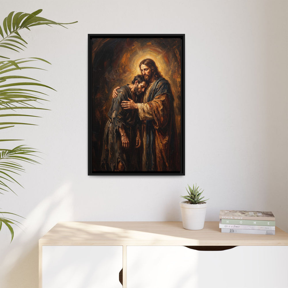 The Embrace of Christ – Framed Canvas