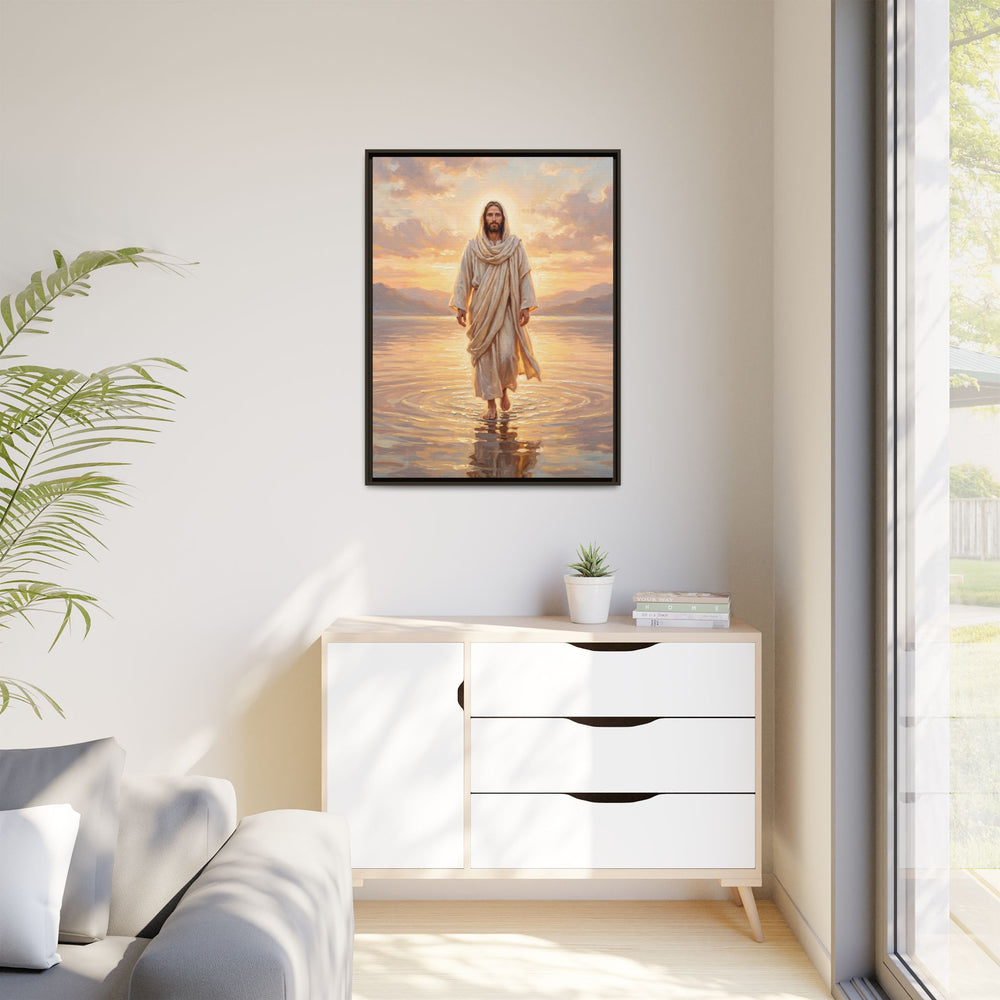 By the Shore at Dawn – Framed Canvas