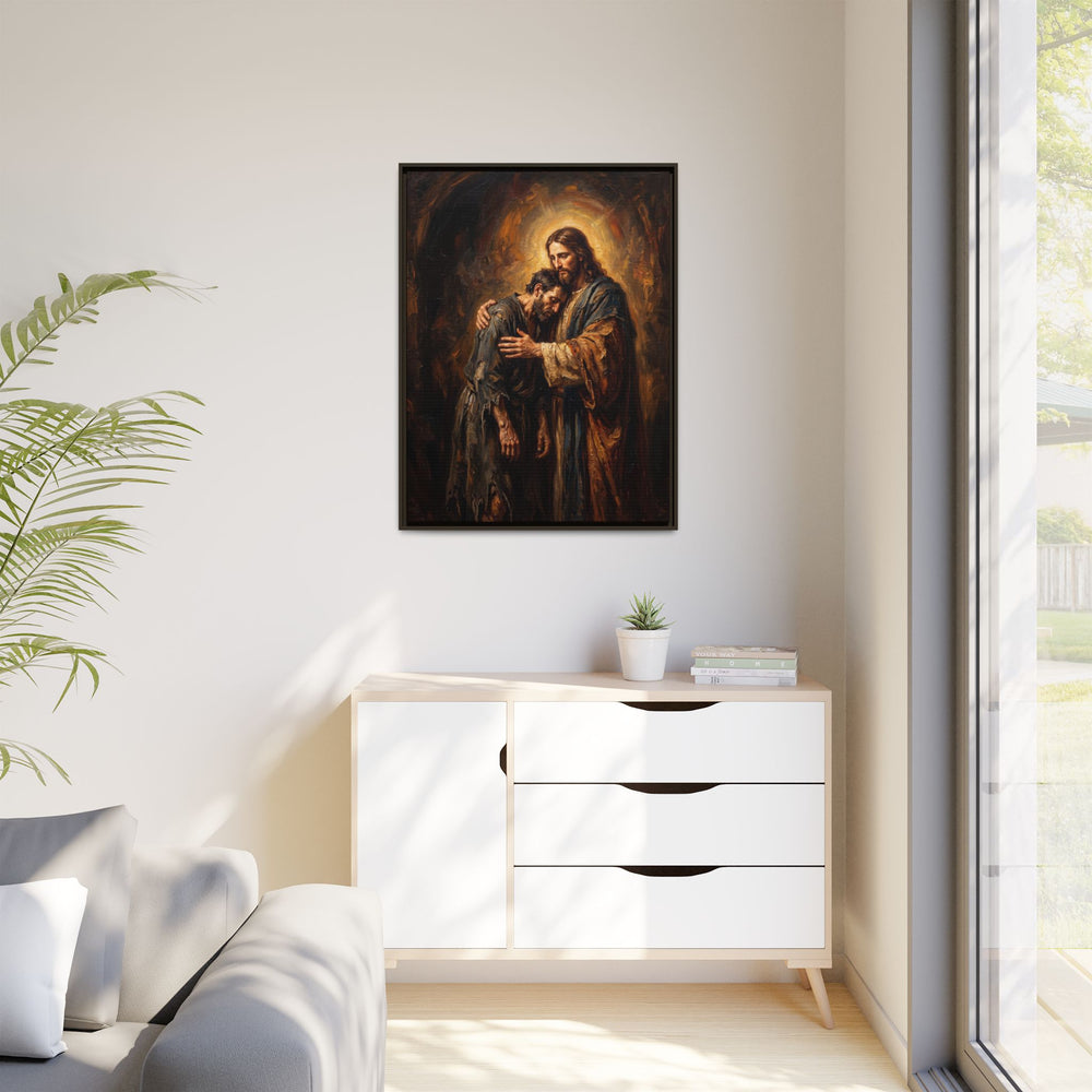 The Embrace of Christ – Framed Canvas
