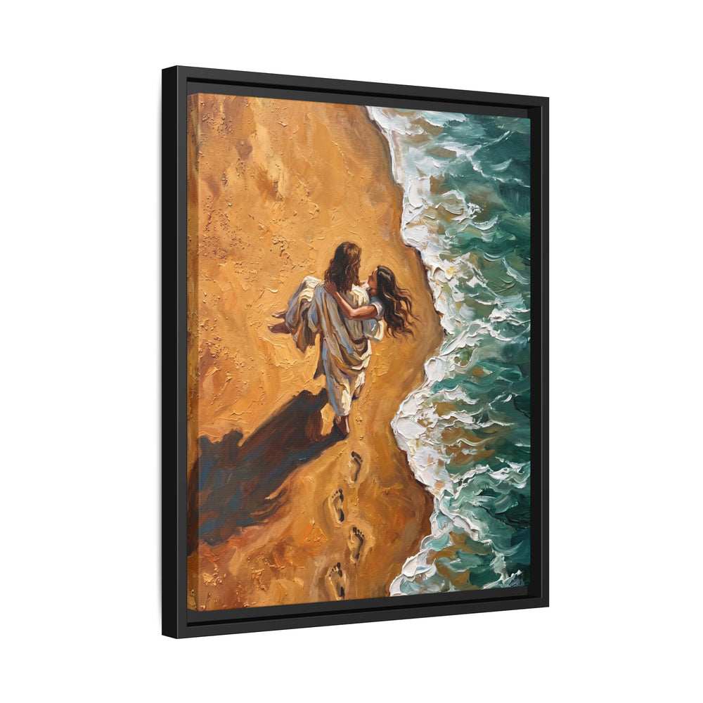 Carried in His Arms – Framed Canvas