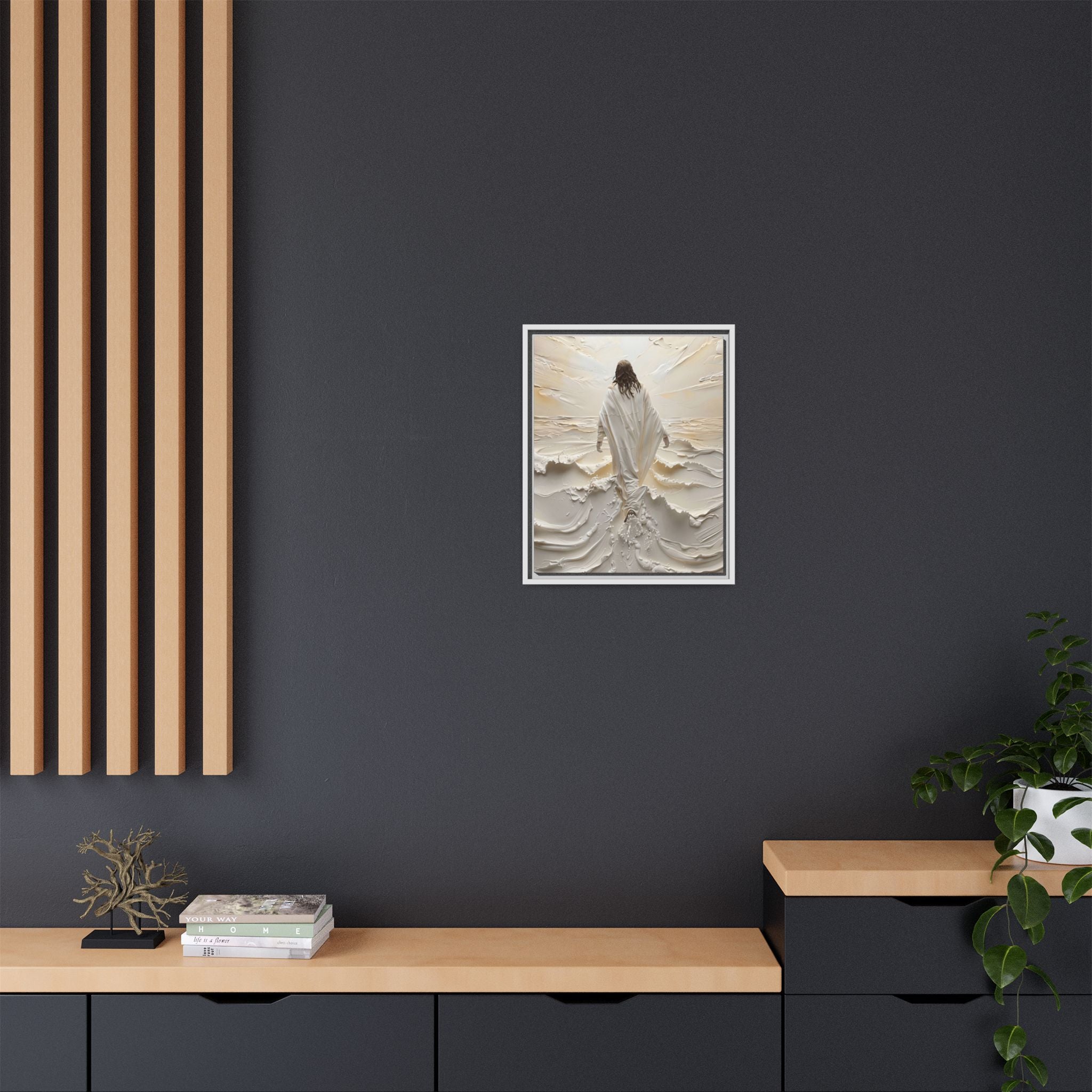 Christus auf den Wellen – Gerahmte Leinwand