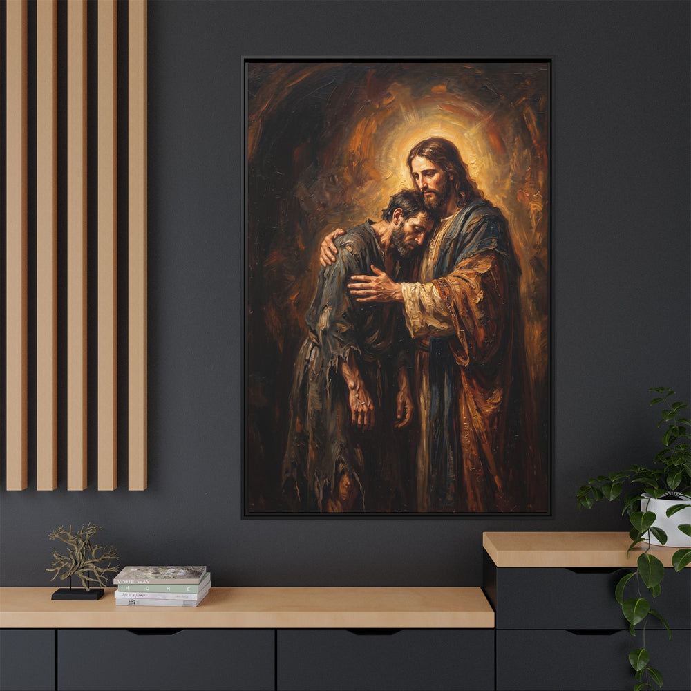 The Embrace of Christ – Framed Canvas