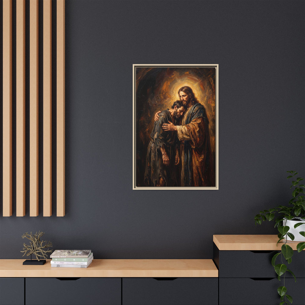 The Embrace of Christ – Framed Canvas
