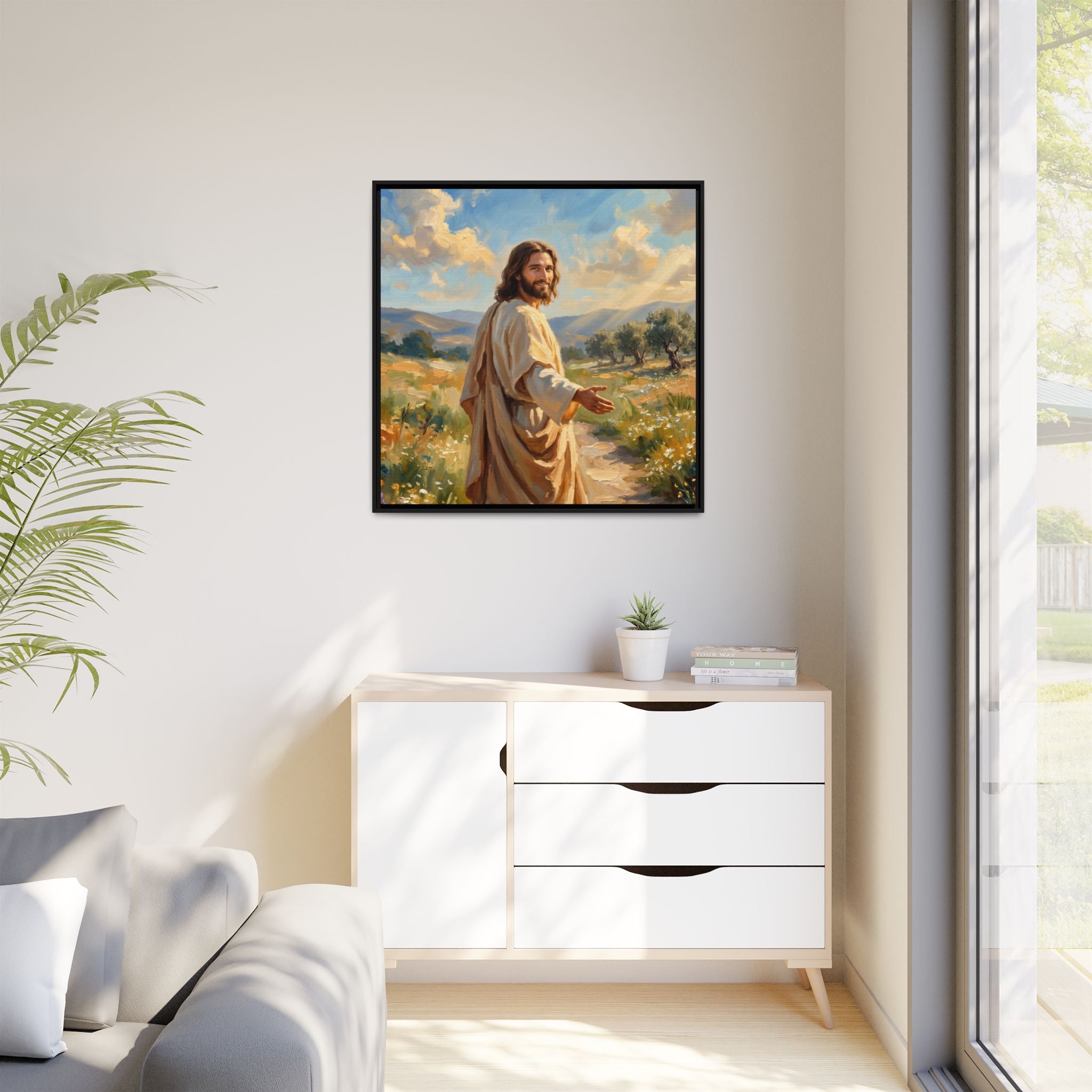 Running to Jesus – Framed Canvas