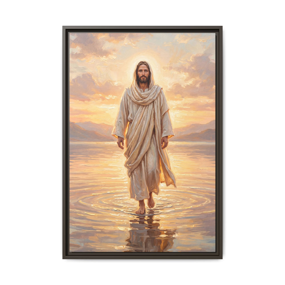 By the Shore at Dawn – Framed Canvas