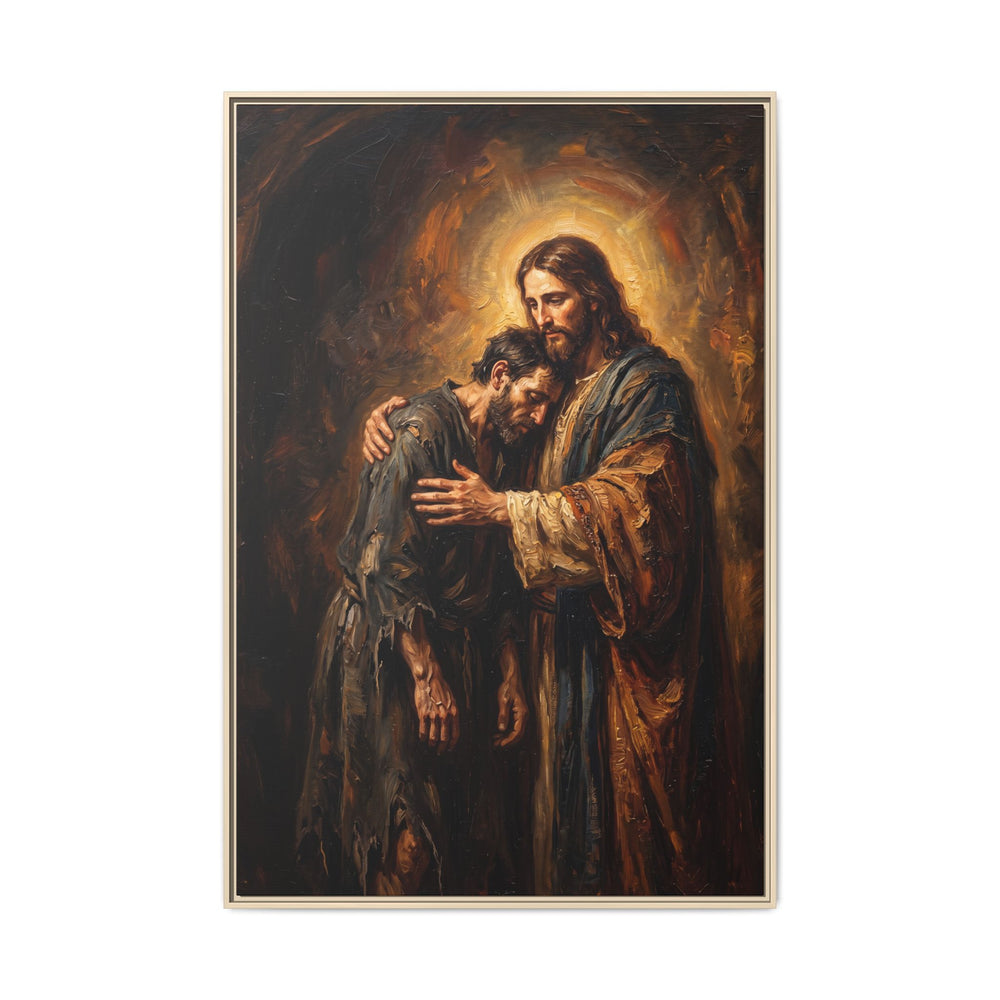 The Embrace of Christ – Framed Canvas