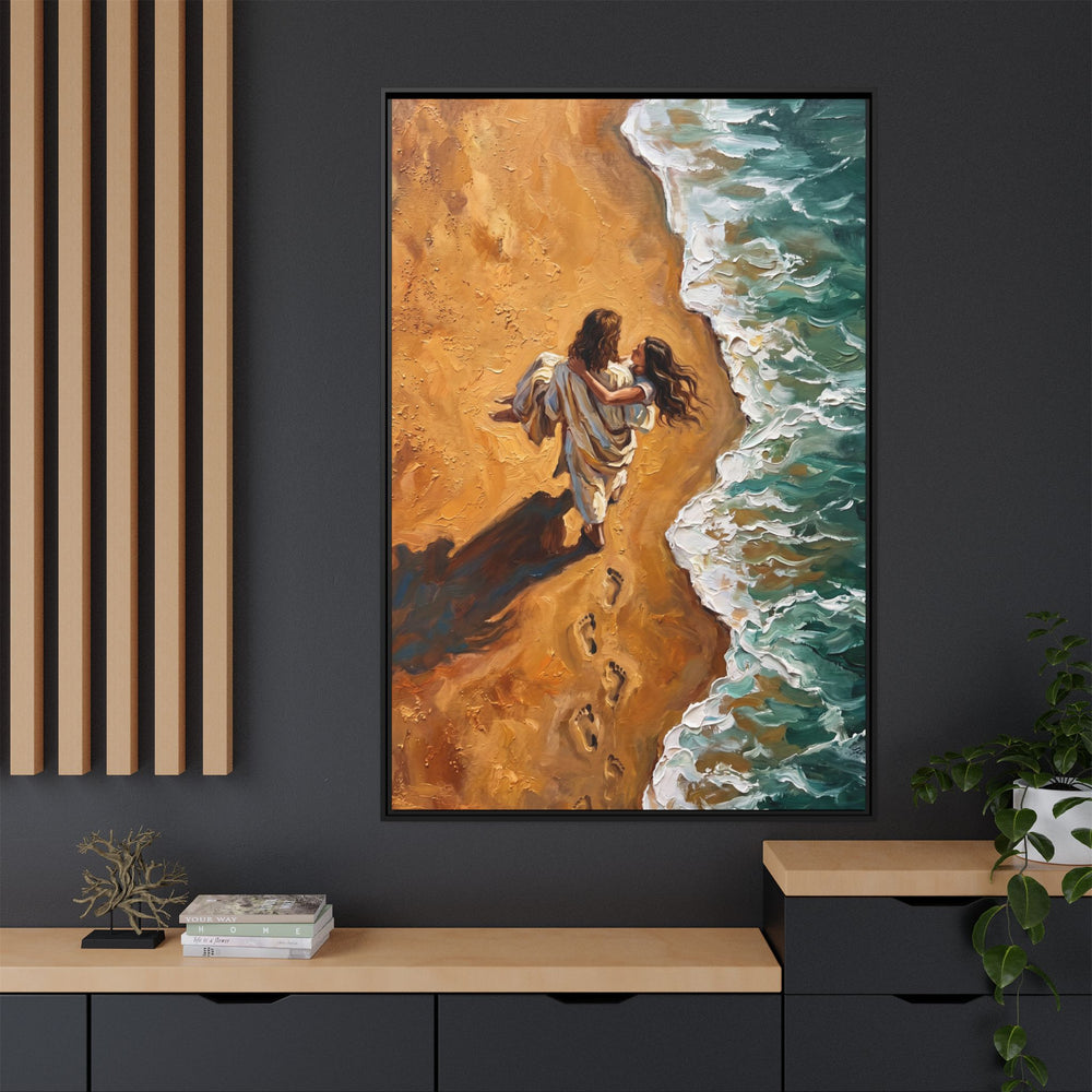 Carried in His Arms – Framed Canvas