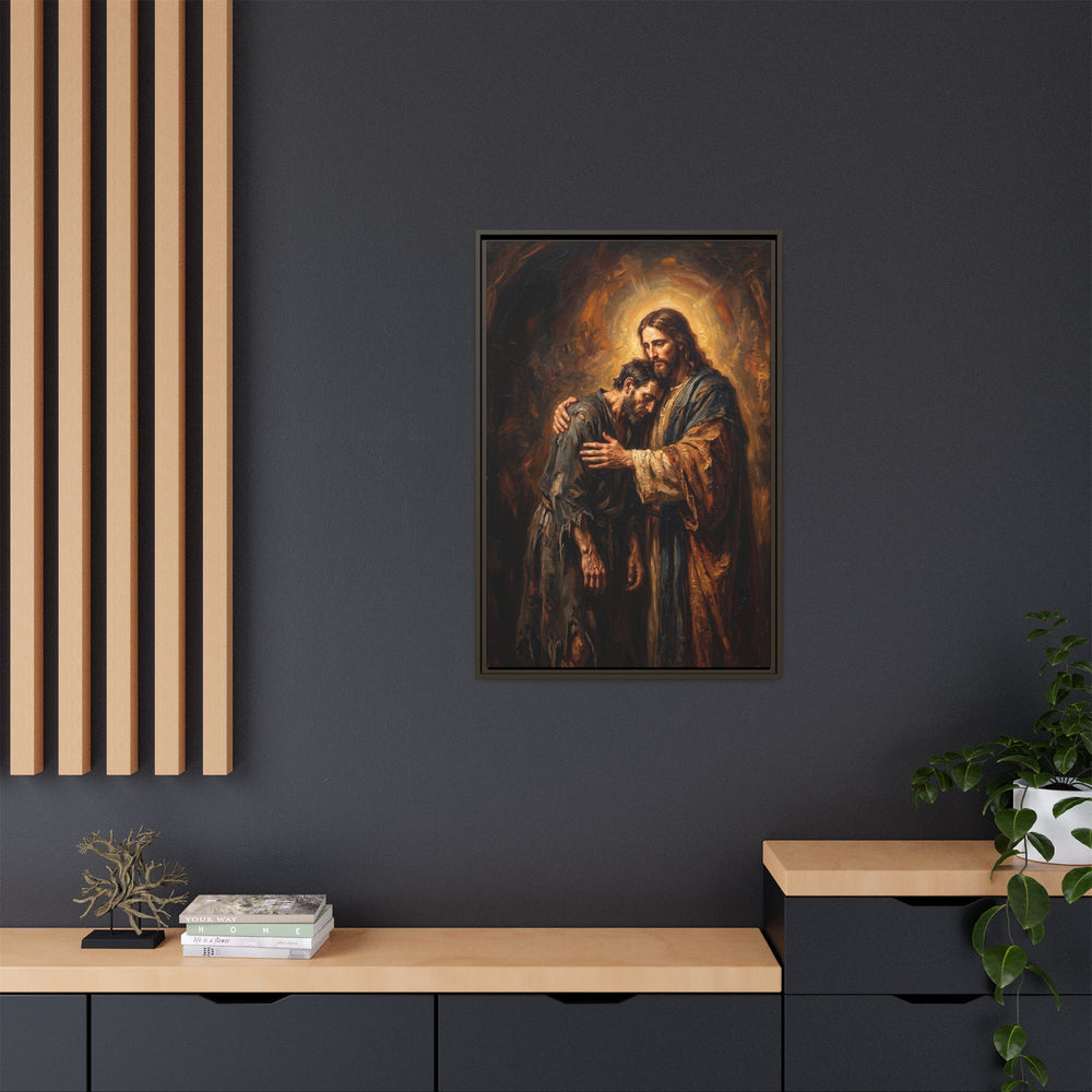 The Embrace of Christ – Framed Canvas