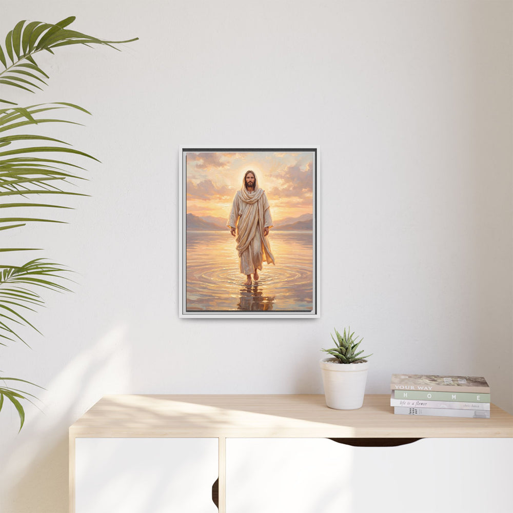 By the Shore at Dawn – Framed Canvas