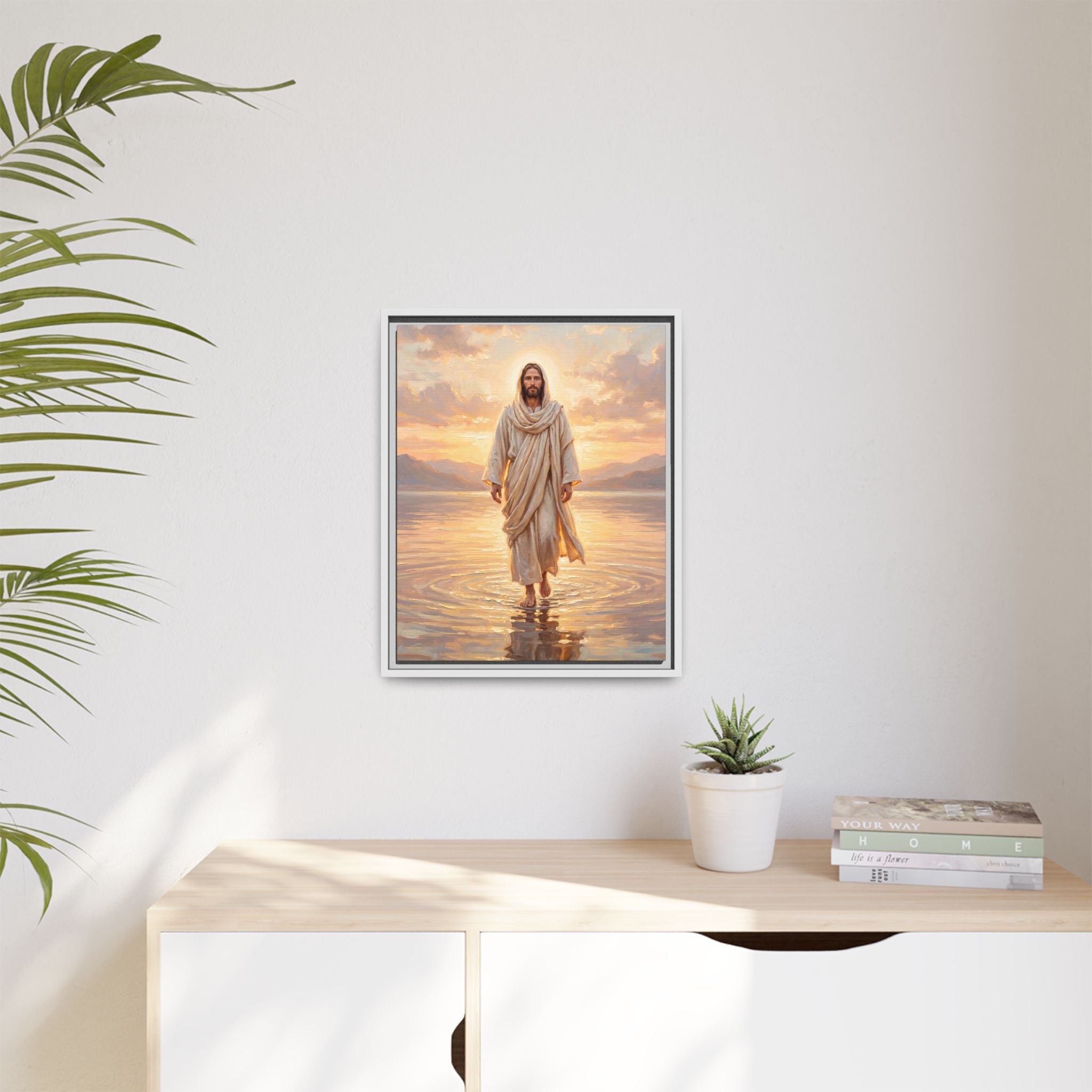 By the Shore at Dawn – Framed Canvas