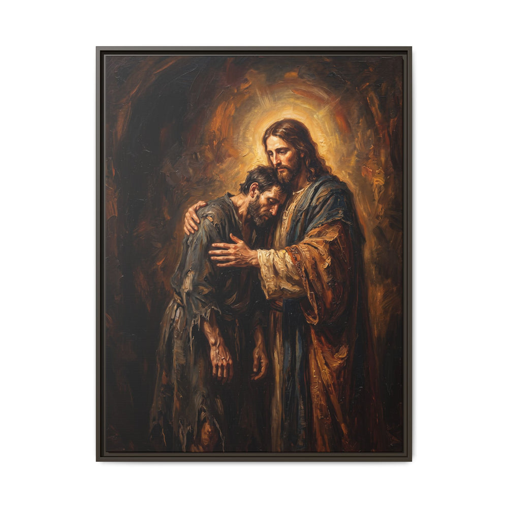 The Embrace of Christ – Framed Canvas