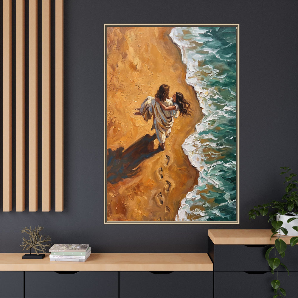 Carried in His Arms – Framed Canvas