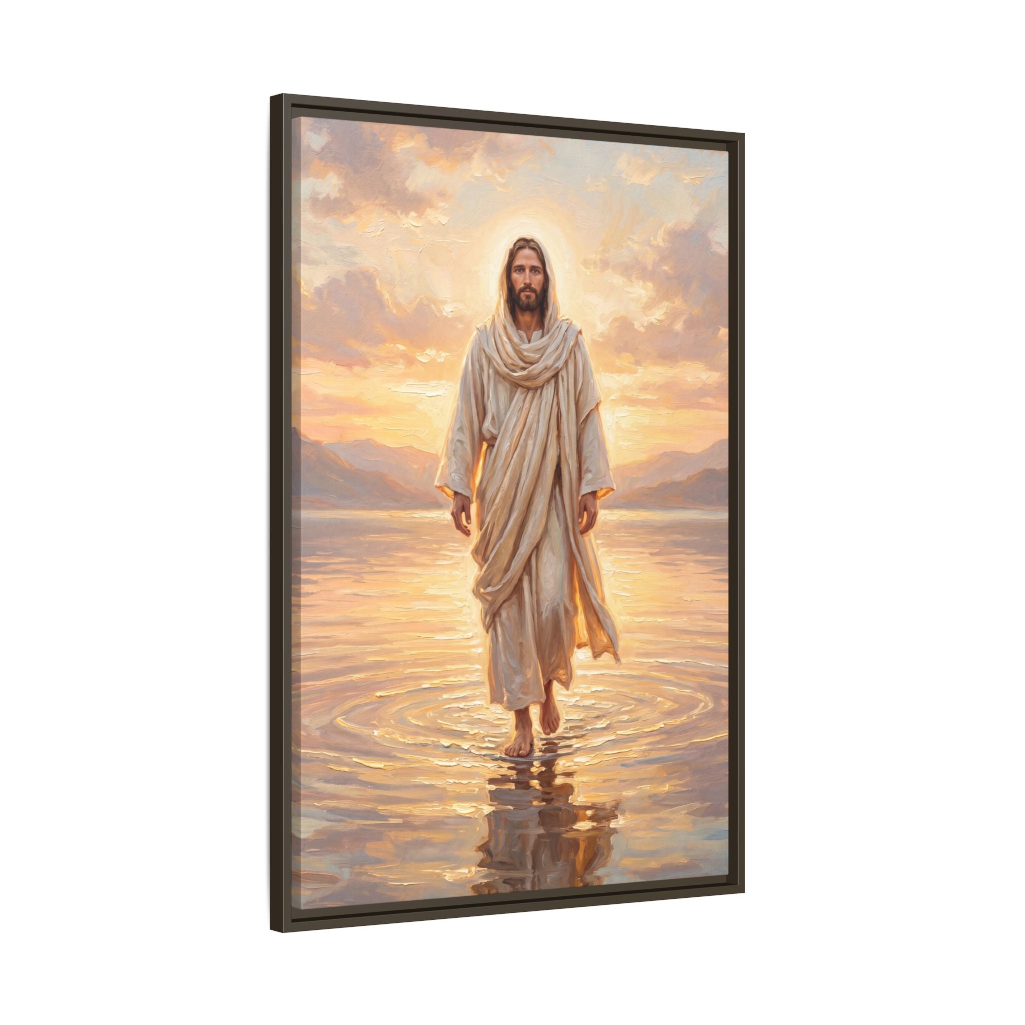 By the Shore at Dawn – Framed Canvas