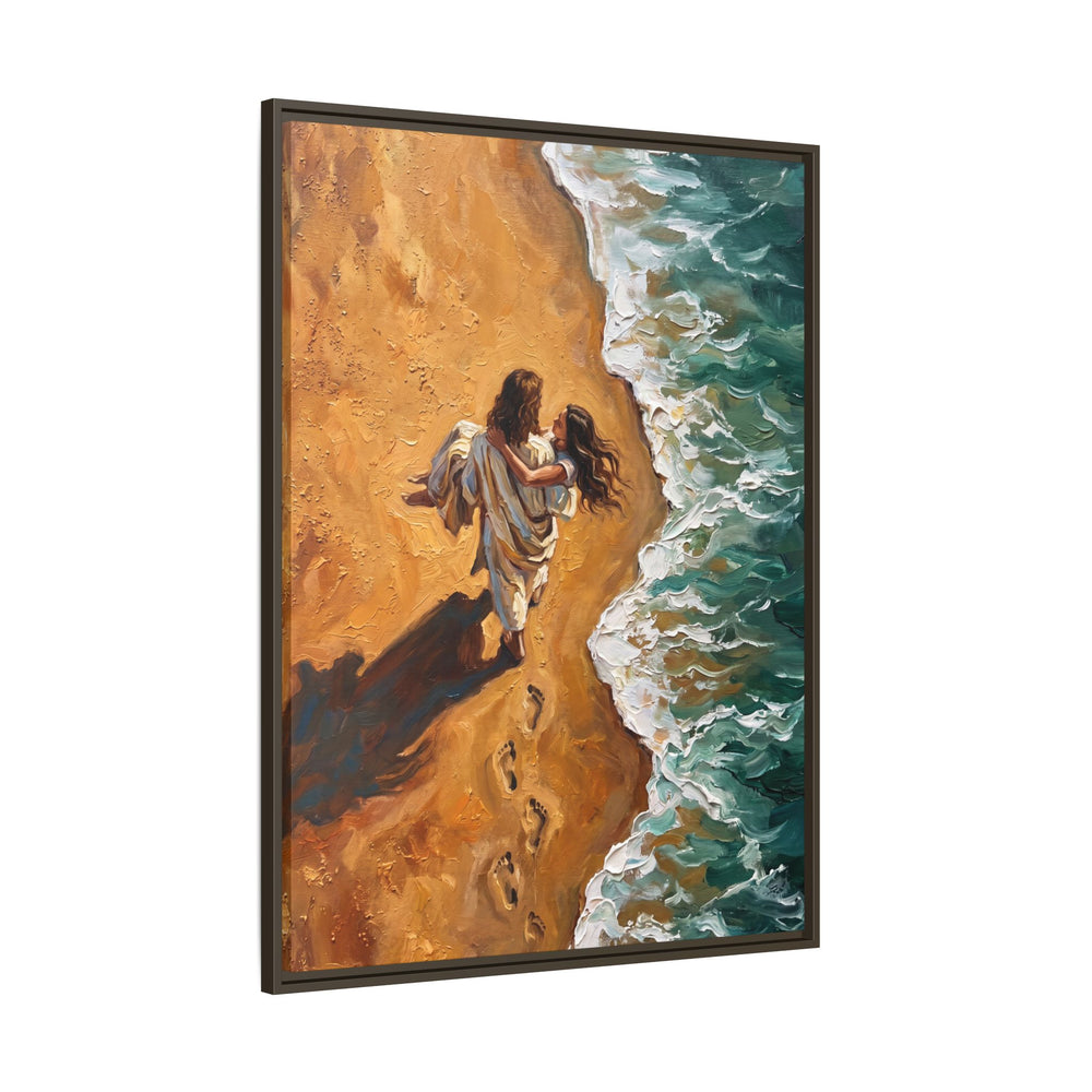 Carried in His Arms – Framed Canvas