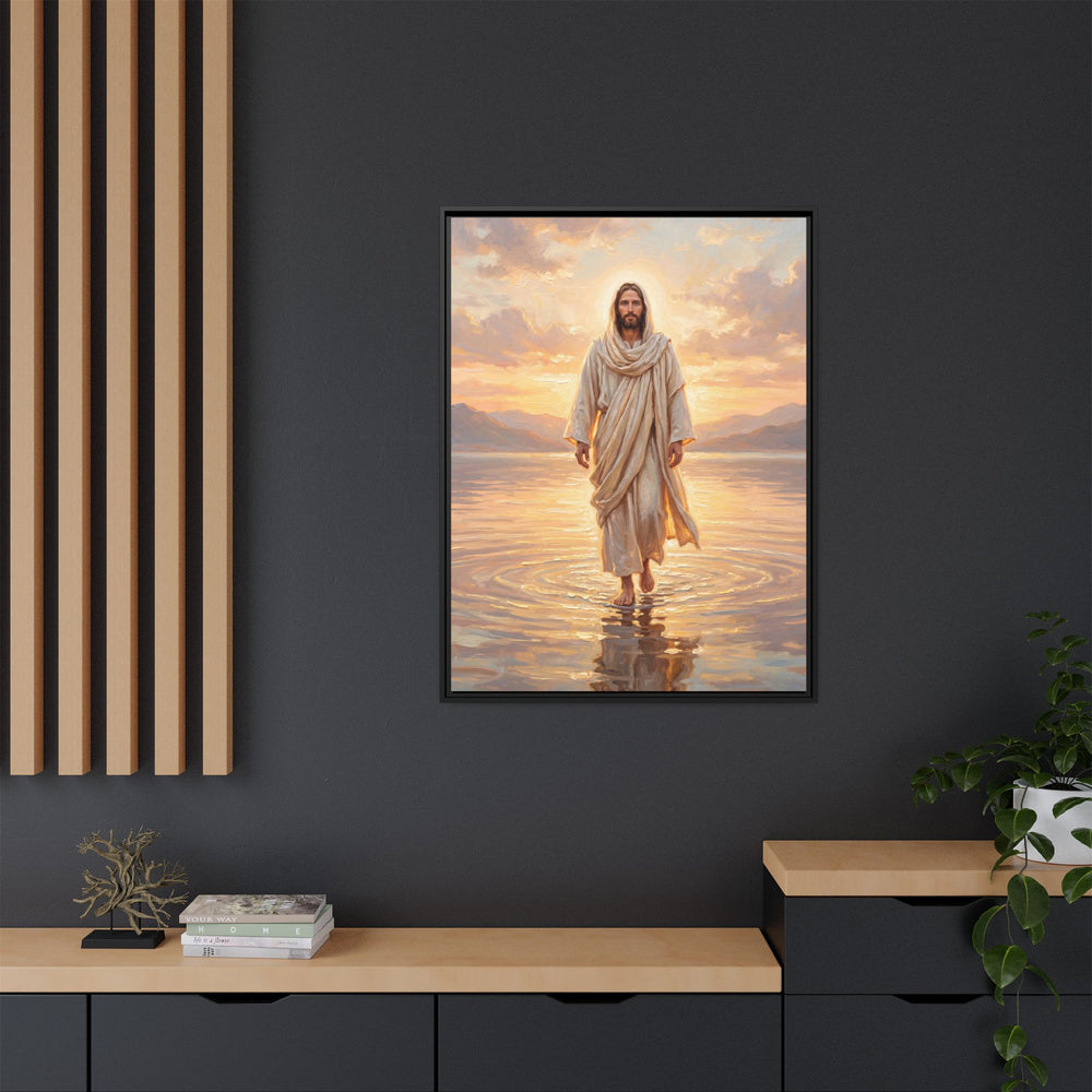 By the Shore at Dawn – Framed Canvas