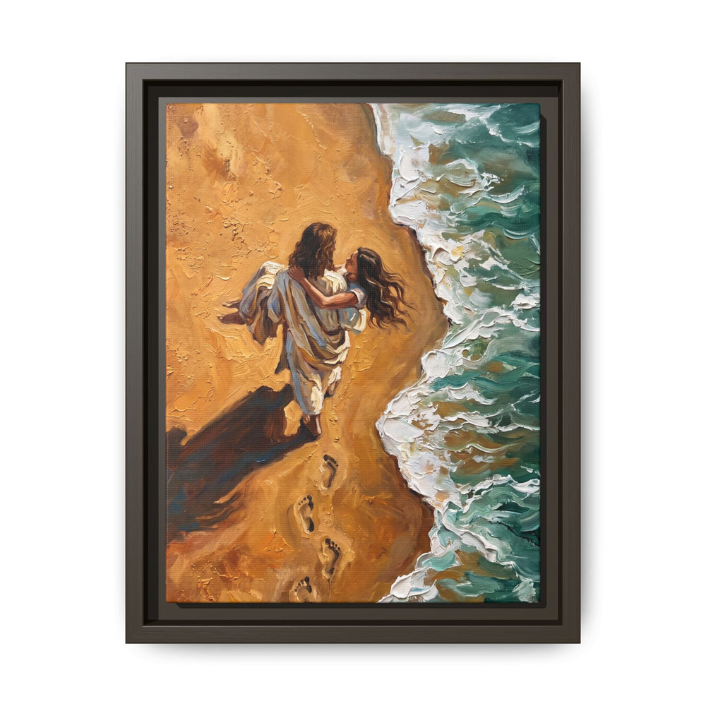 Carried in His Arms – Framed Canvas