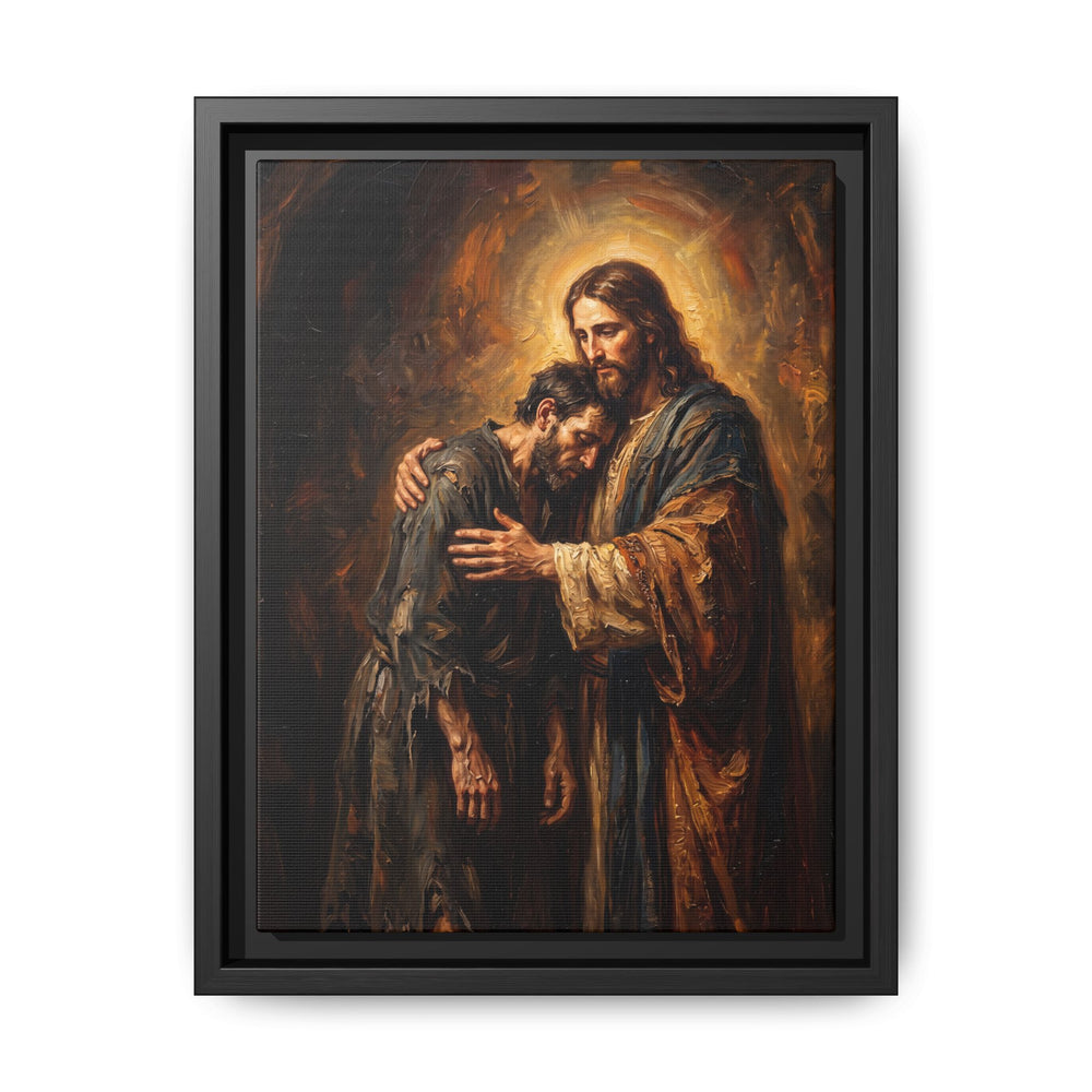 The Embrace of Christ – Framed Canvas