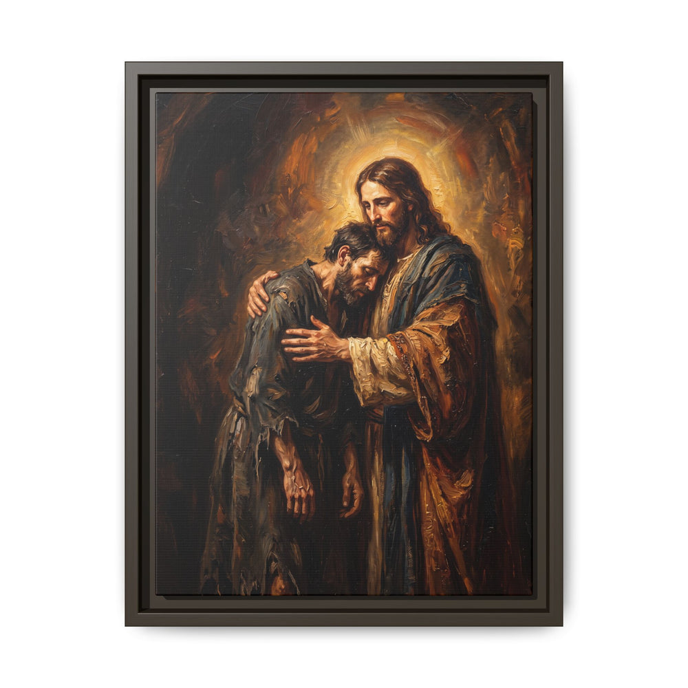 The Embrace of Christ – Framed Canvas