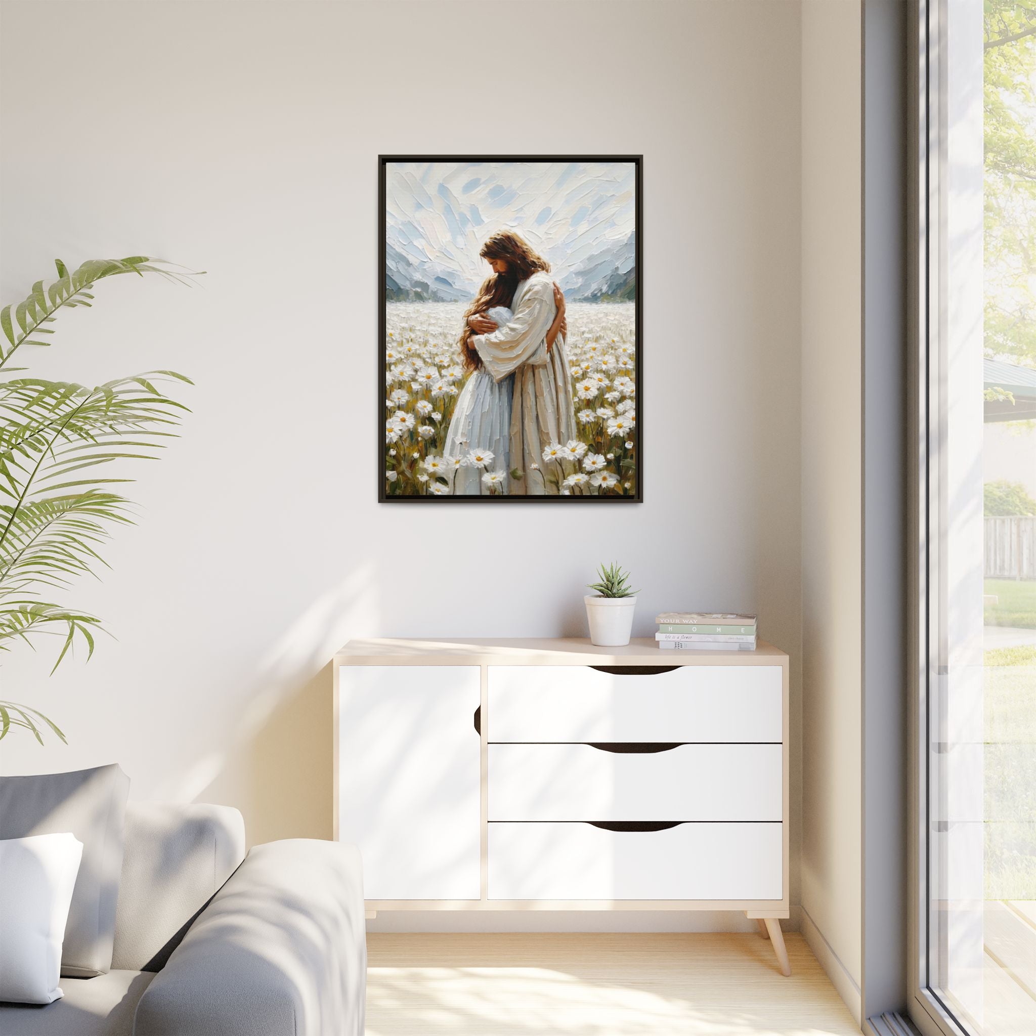 Held by Jesus – Framed Canvas
